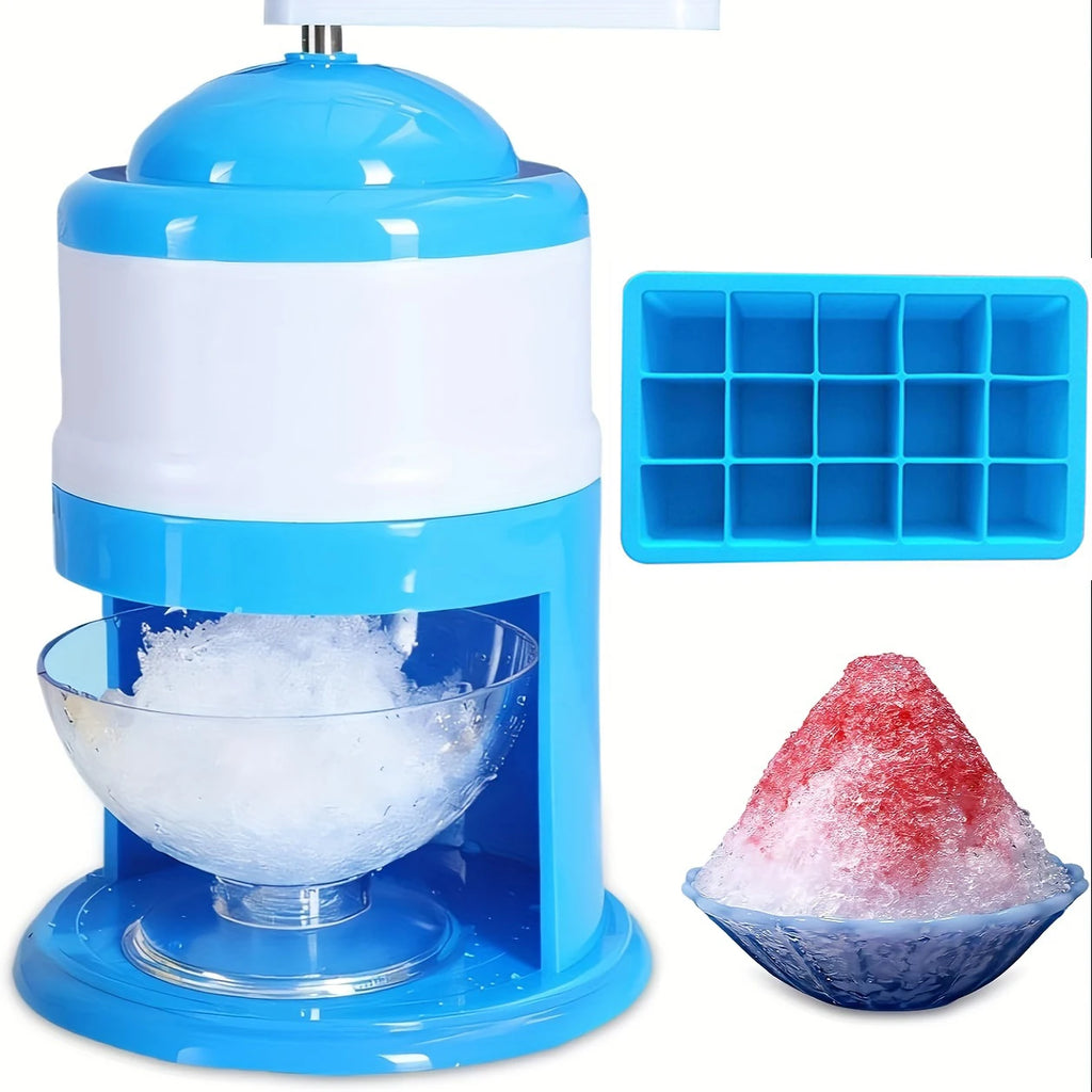 Portable Hand Crank Snow Cone Machine Manual Shaved Ice Maker Perfect for Summer Parties and Slushy Making Kitchen Tools