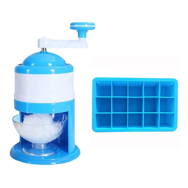 Portable Hand Crank Snow Cone Machine Manual Shaved Ice Maker Perfect for Summer Parties and Slushy Making Kitchen Tools