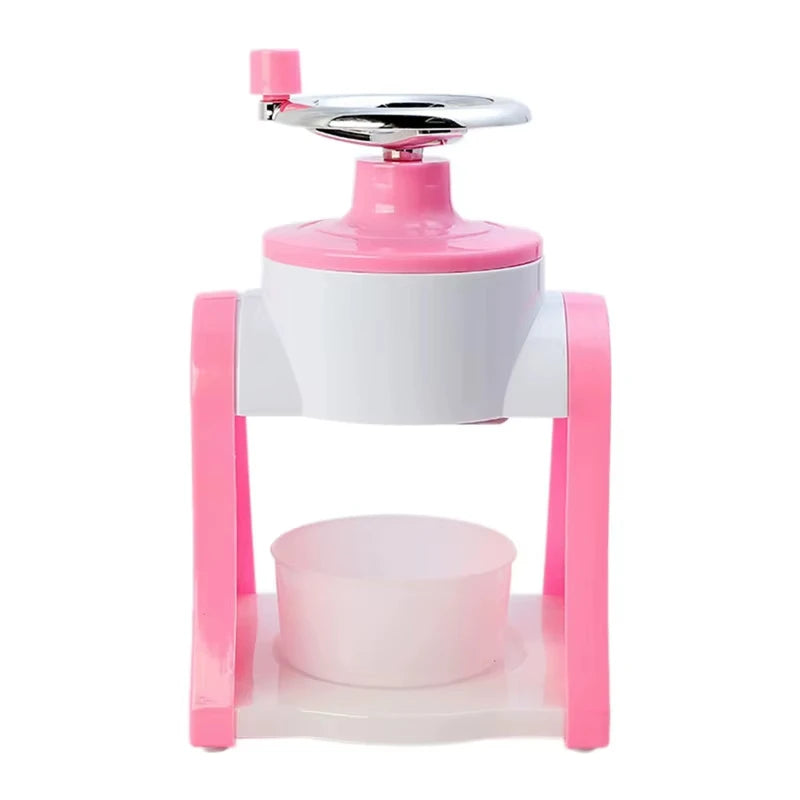 Portable Hand Crank Snow Cone Machine Manual Shaved Ice Maker Perfect for Summer Parties and Slushy Making Kitchen Tools