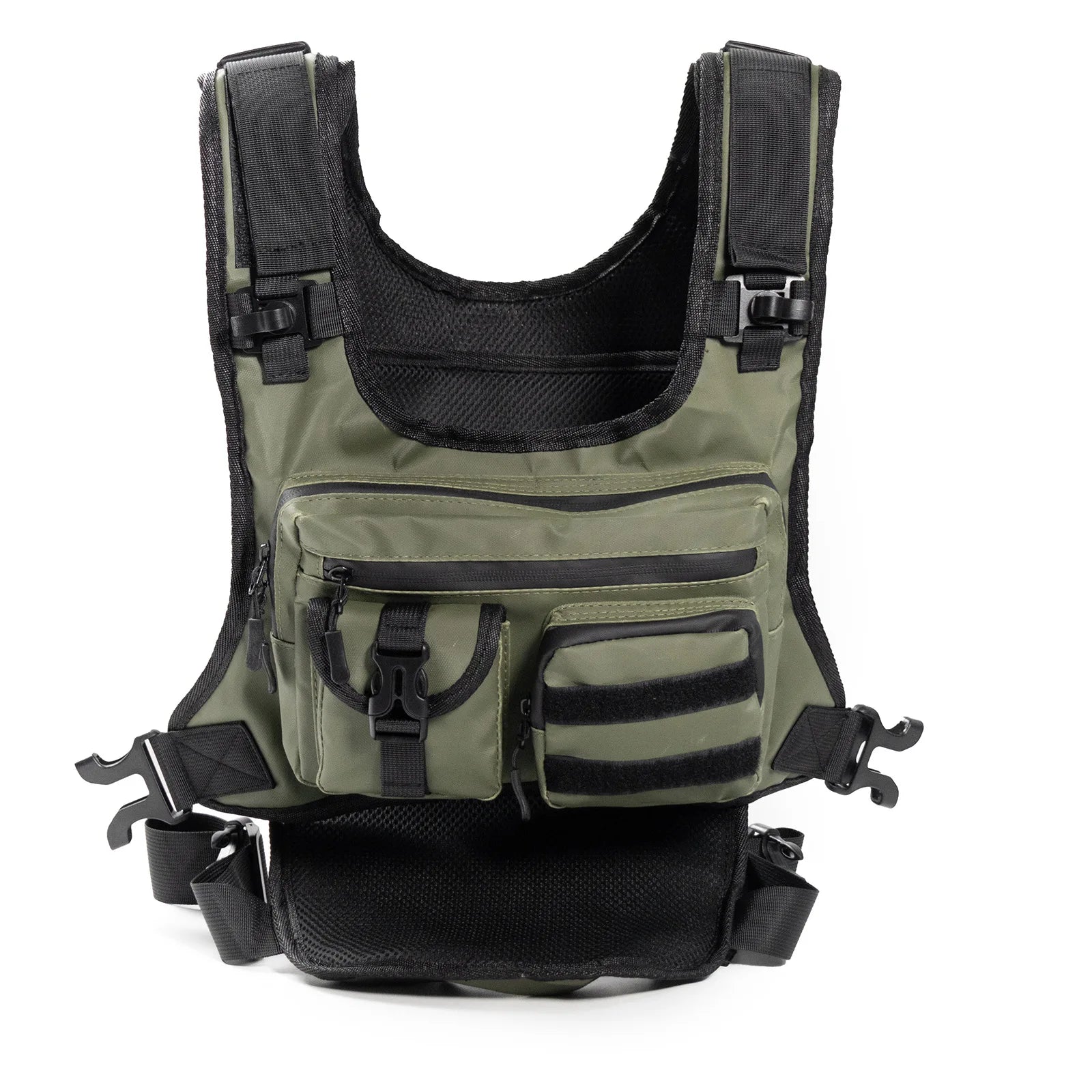 Outdoor Tactical Oxford Chest Bag with Zipper Closure Water Resistant Multifunctional Vest for Sports Running Cycling Accessory