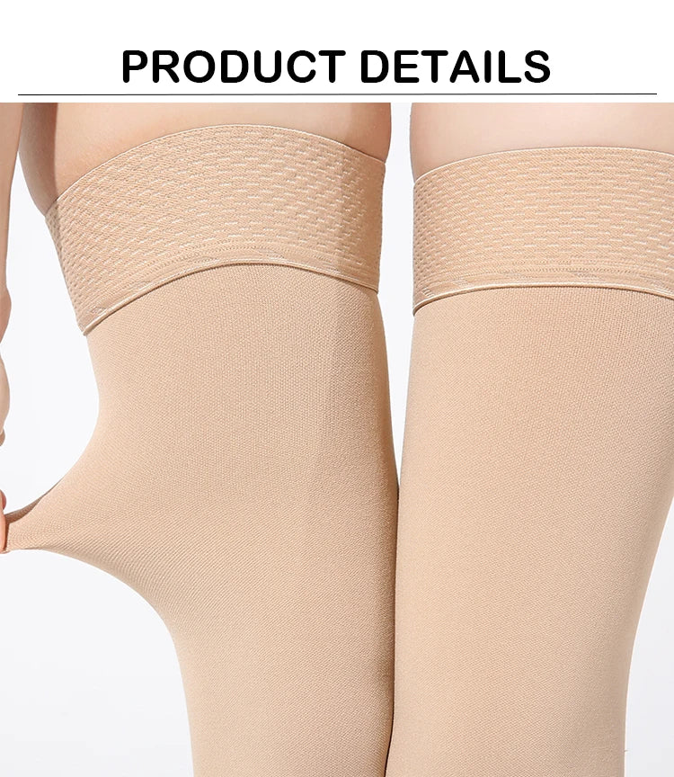 S M L XL XXL XXXL 23~32mmHg Men and Woman Thigh High  Compression Stockings for Varicose Veins Skin tone and black