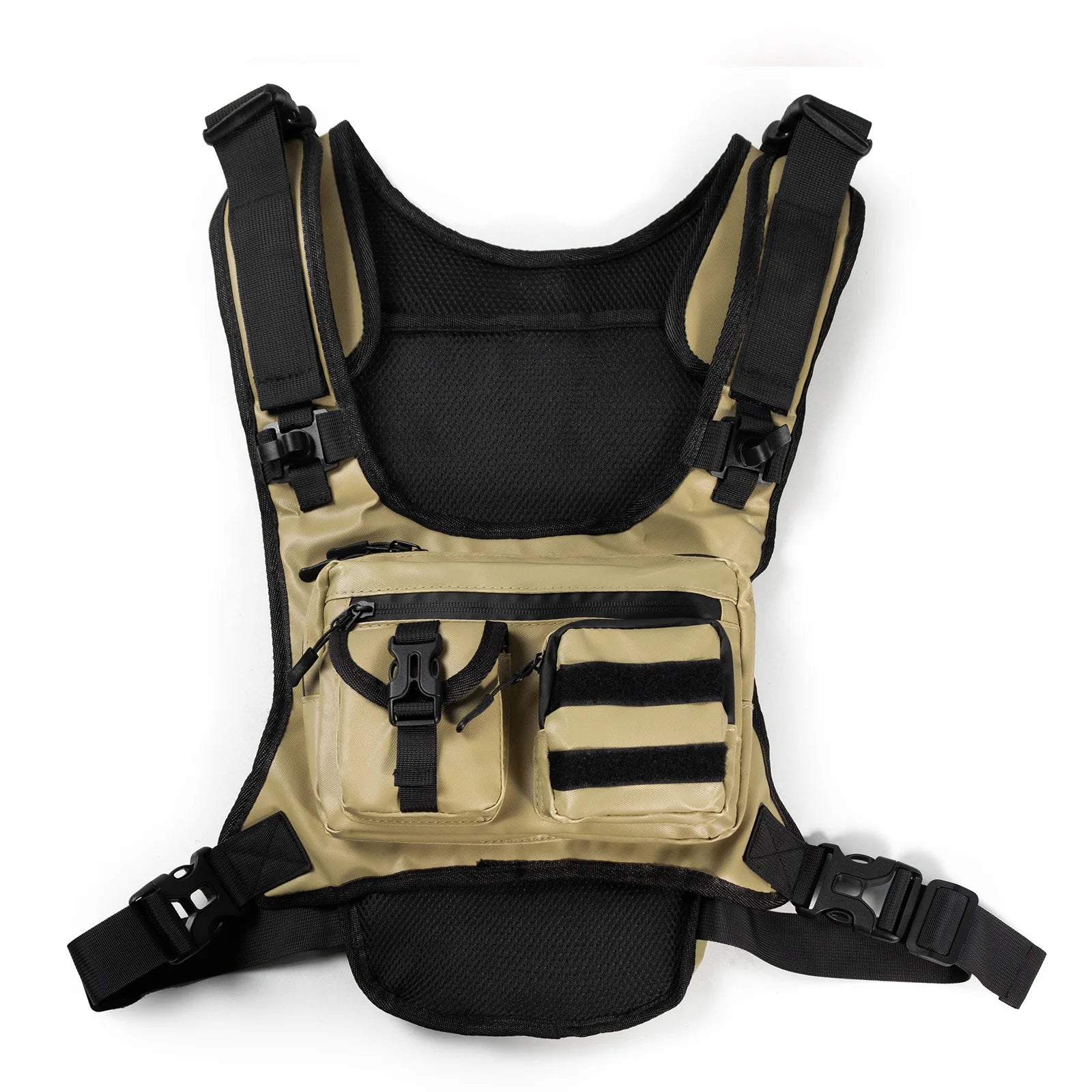 Outdoor Tactical Oxford Chest Bag with Zipper Closure Water Resistant Multifunctional Vest for Sports Running Cycling Accessory