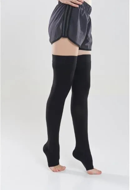 S M L XL XXL XXXL 23~32mmHg Men and Woman Thigh High  Compression Stockings for Varicose Veins Skin tone and black