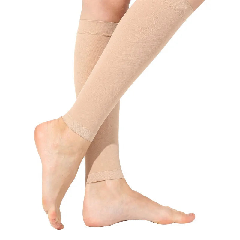 S M L XL XXL XXXL 23~32mmHg Men and Woman Thigh High  Compression Stockings for Varicose Veins Skin tone and black