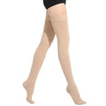 S M L XL XXL XXXL 23~32mmHg Men and Woman Thigh High  Compression Stockings for Varicose Veins Skin tone and black