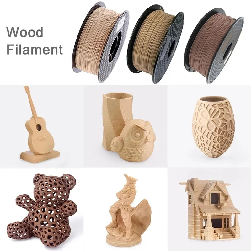 3D Printer Filament PLA Wood Grain 1.75mm Filament 1KG 250G 3D Printing Plastic Materials Filament Walnut Teak Cherry Wood