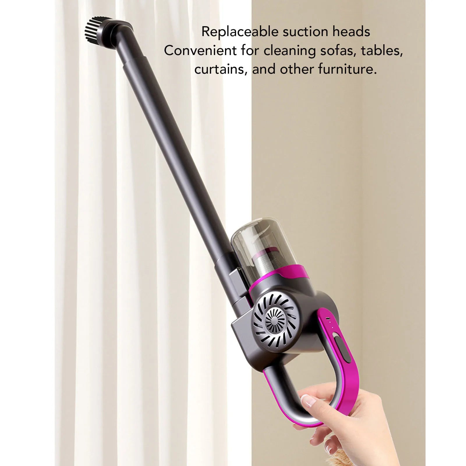 Cordless Mattress Vacuum Cleaner with UV Lighting 11Kpa Suction Powerful Tapping USB Bed Vacuum Cleaner