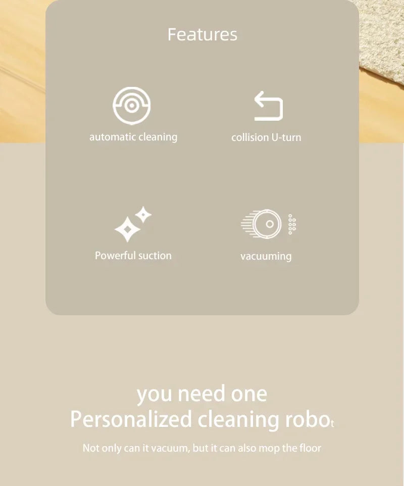 Smart Sweeping Robot Mini Silent Vacuum Cleaner Powerful Sweep Mop Brush 5-in-1 Multi-function Cleaning Machine For Home 2026