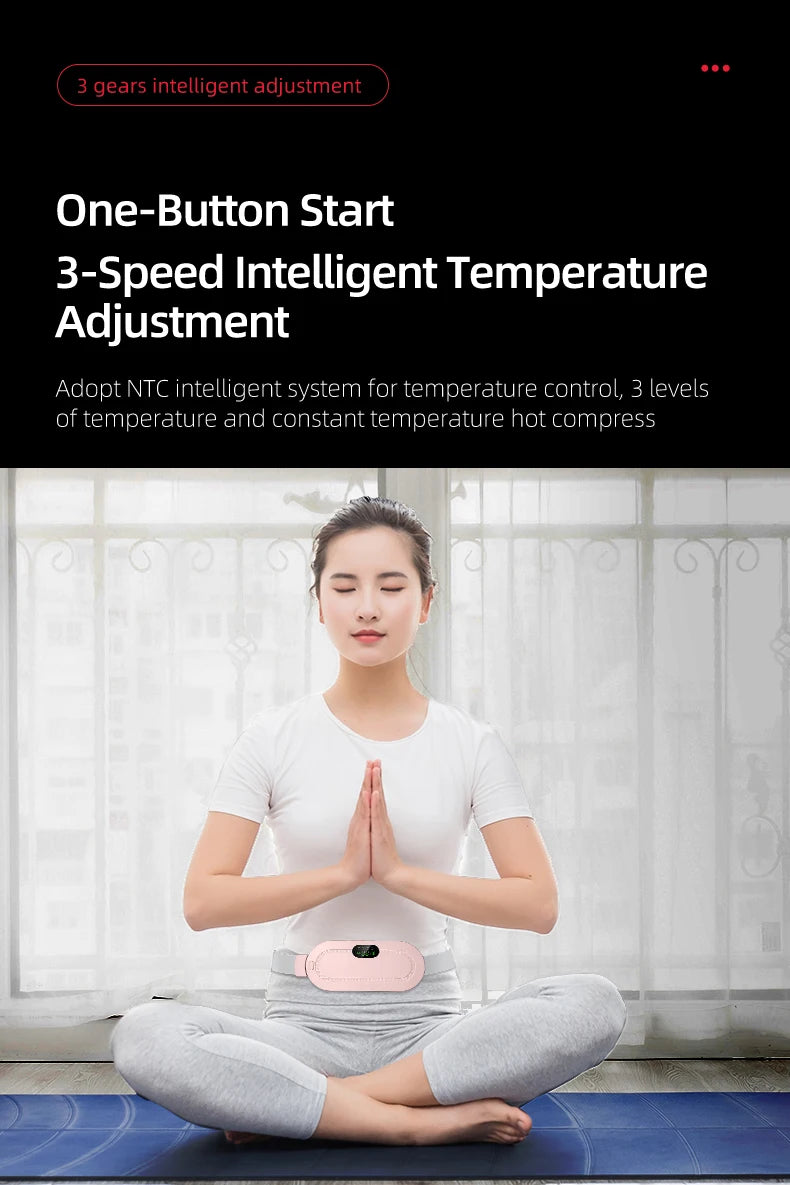 Electric Menstrual Heating Belt for Women Adjustable Waist Heating Pad Warm Massage Comfort Care Portable Home Use Device
