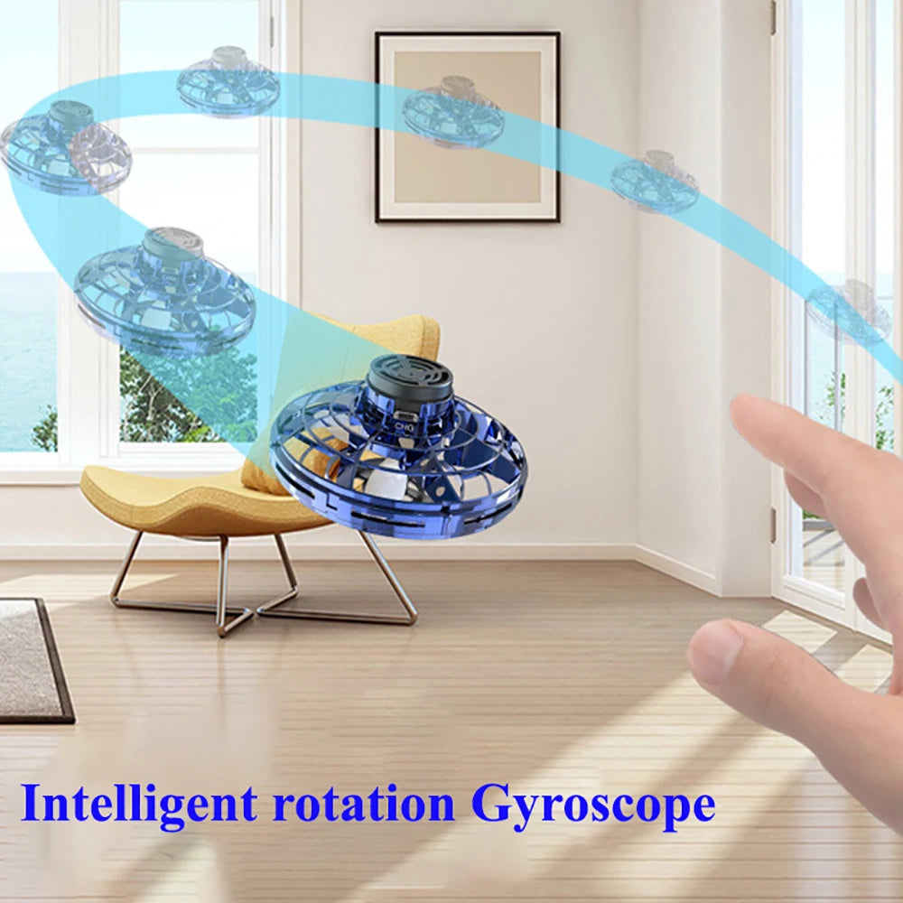 1pc Teenager Flying Spinner UFO Boomerang Mini Drone Magic Levitation Light-emitting Gyroscope Induction Decompression Toys