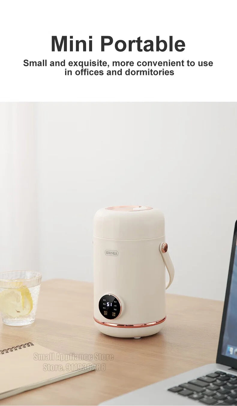 1L Rice Cooker Mini Portable Electric Cooker Ceramic Glazed Liner Multifunctional Electric Hot Pot 220V Home Kitchen Appliances