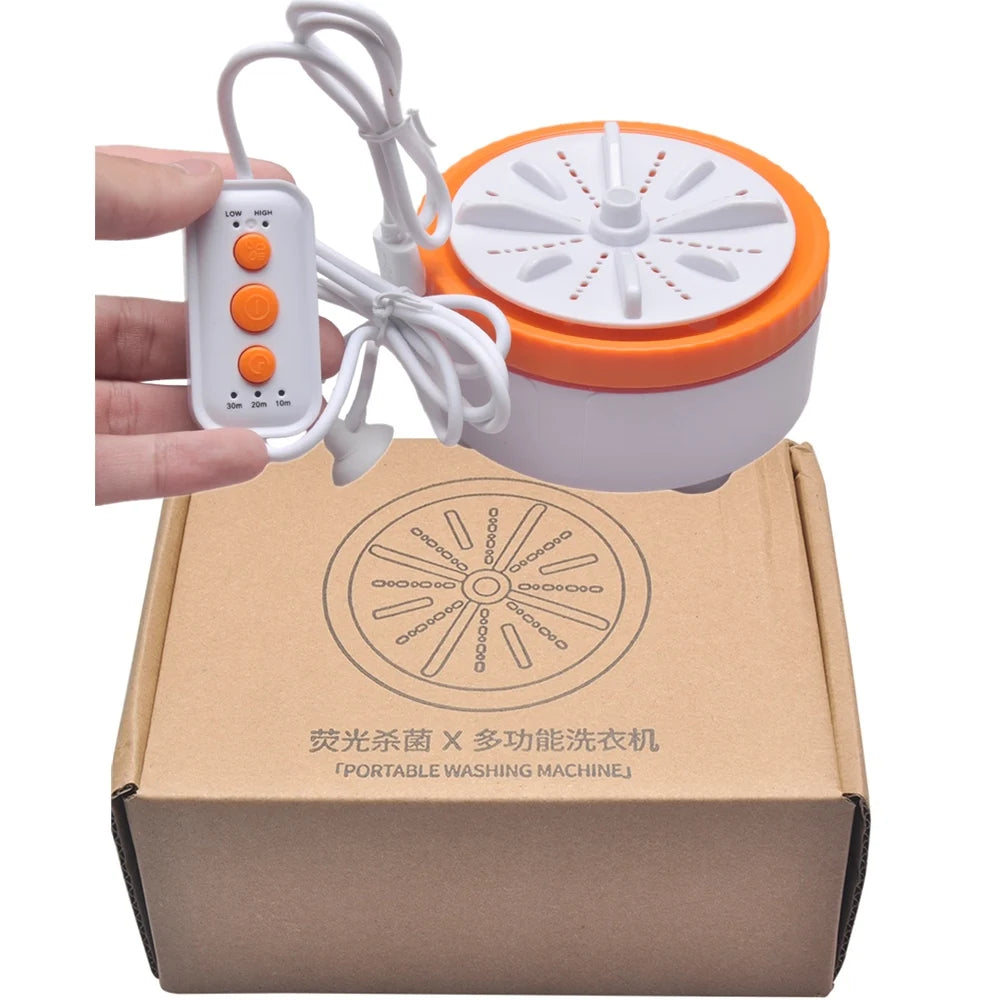 Mini Washing Machine Portable USB Rotating Turbo Fruit Ultrasonic Dishwasher For Clothes Home Kitchen Travel Remote Control미니세탁기