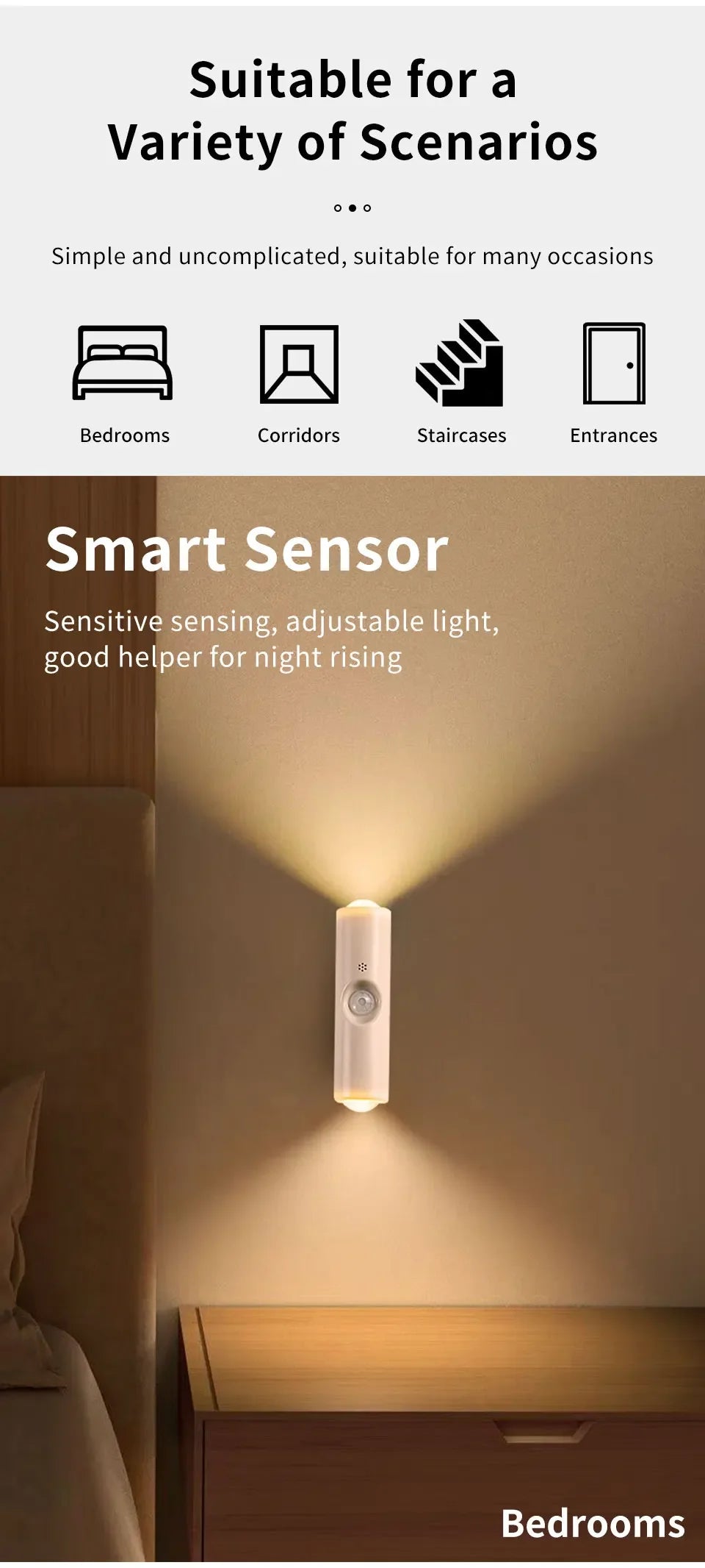 LED Motion Sensor Night Light RGB Colors Changing Wireless Wall Lamp Rechargeable Magnetic Sunset Lamp for Bedroom Living Room