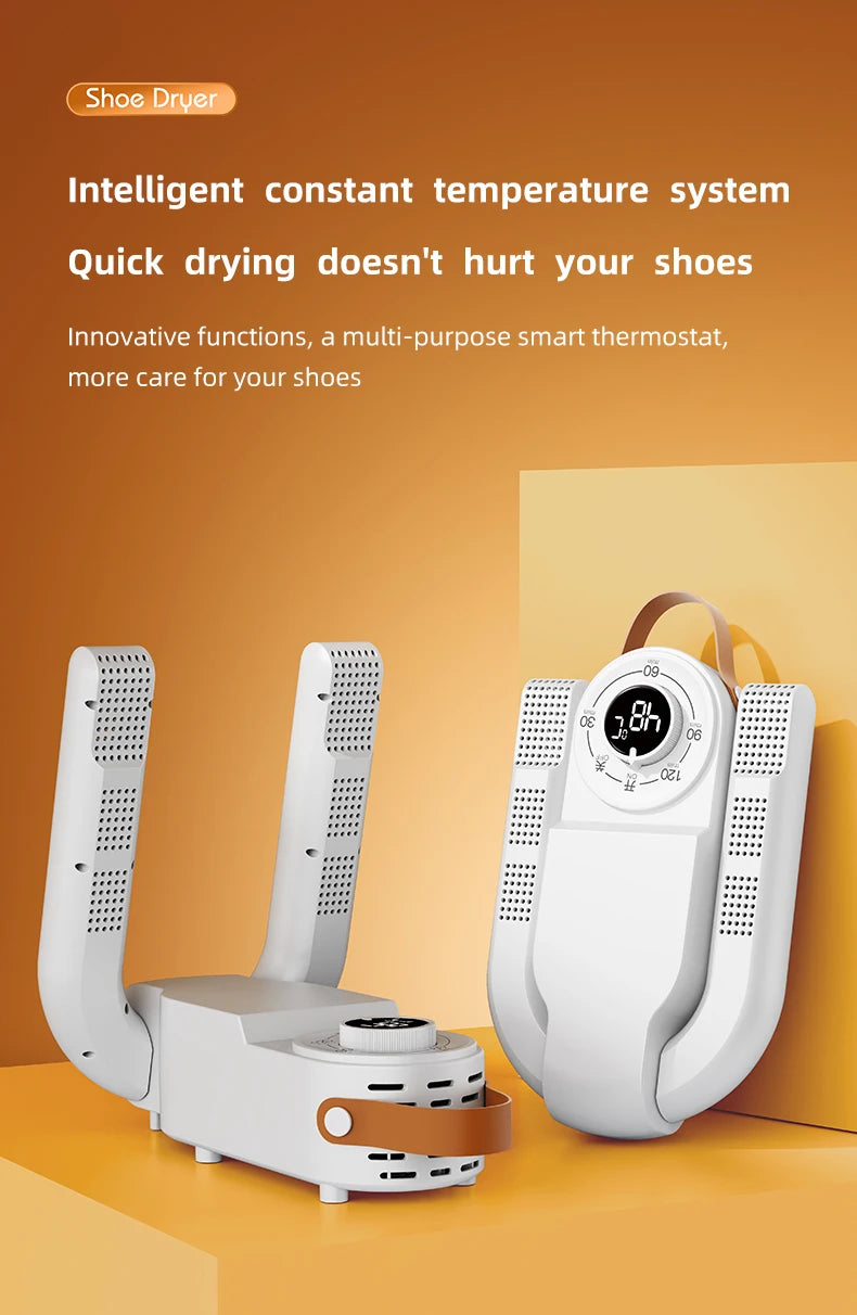 Household Shoe Warmer Heater Quick Drying Deodorizing Sterilizing Shoe Dryer Intelligent Timer Shoe Dryer Adjustable Dryer