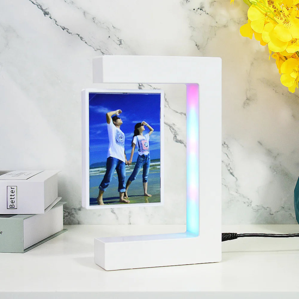 Magnetic Levitating Picture Photo Frame Creative Night Light With Led Lights Display Birthday Christmas Gift