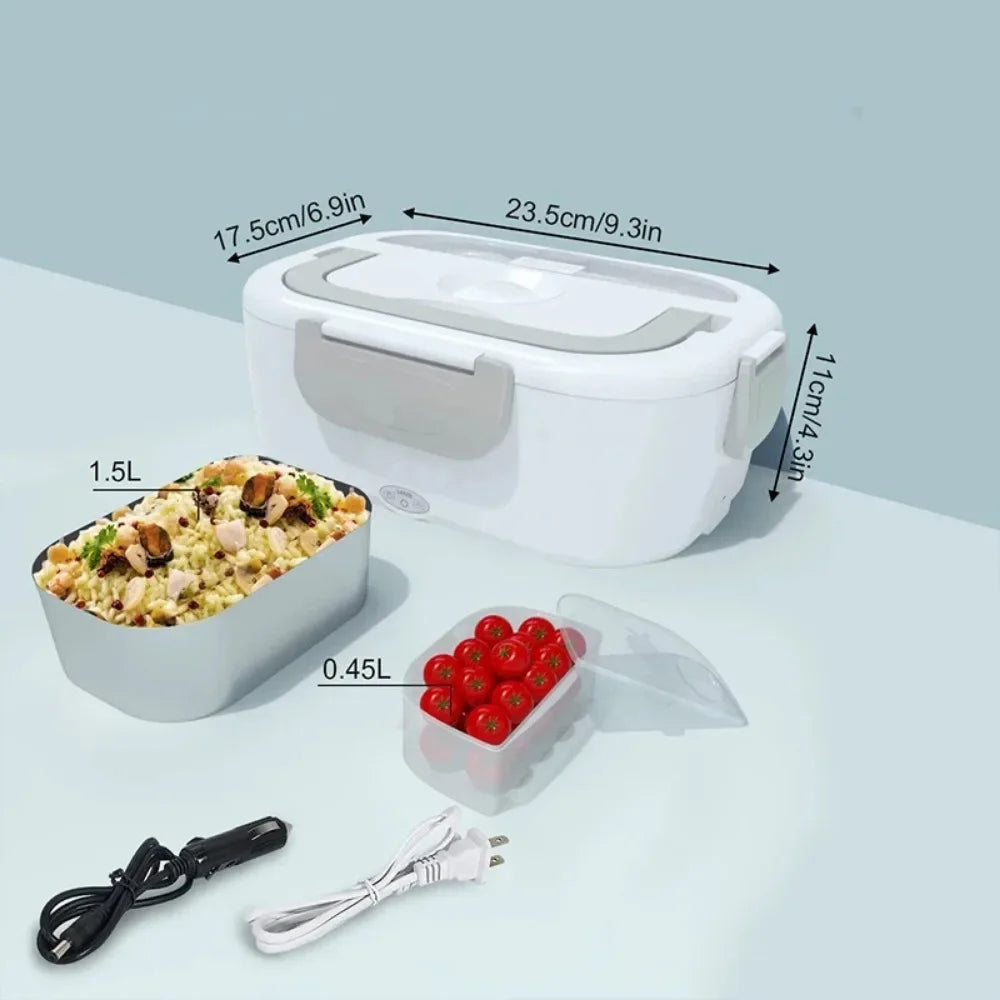 3-in-1 Electric Lunch Box Warmer - Fast Heating 12V/24V/110V Portable Food Container for Adults, Truck Drivers &Office Workers