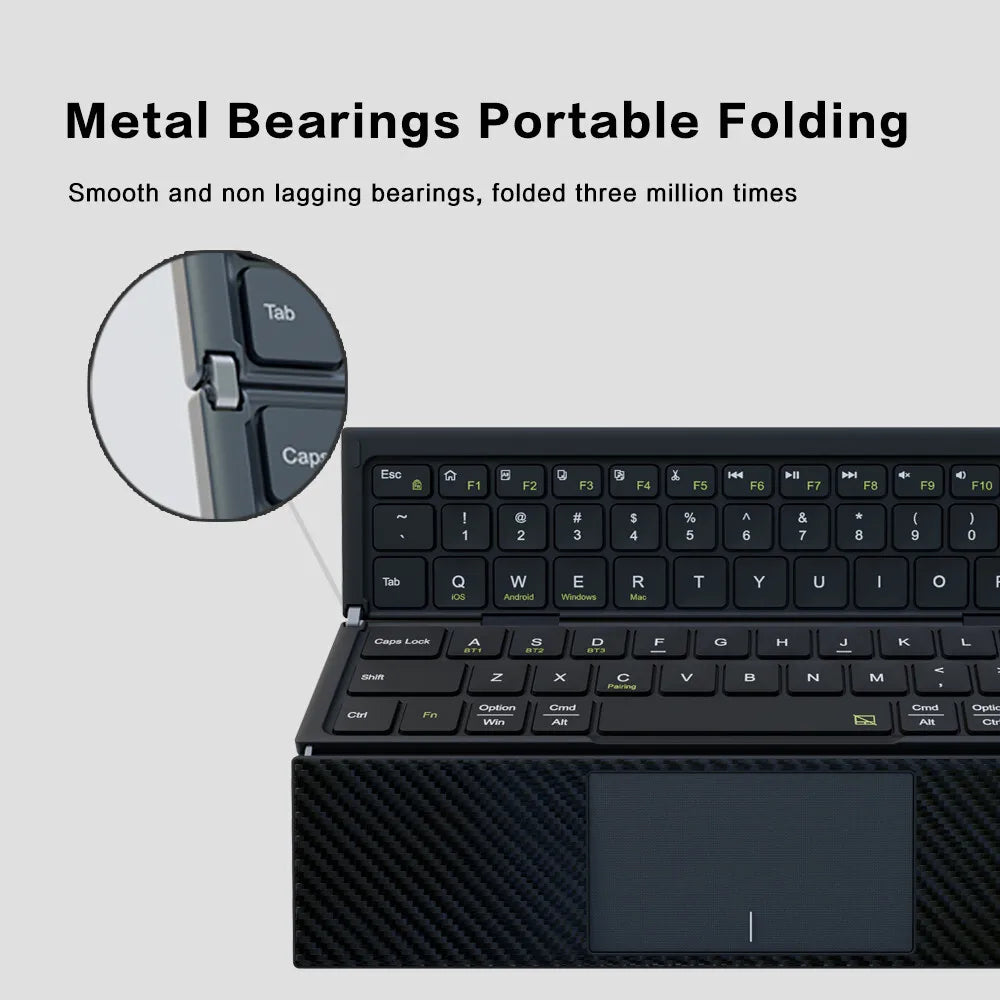 Jomaa Foldable Bluetooth Keyboard Portable Folding Wireless Keyboard with Portable Pocket Size