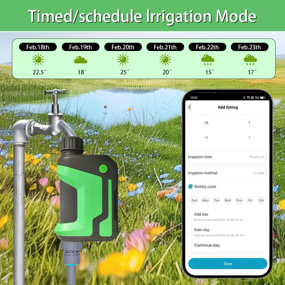 Wifi Smart Sprinkler Timer Garden Hose Watering System, Outdoor Water Timer Programmable,With Tuya App Remote Control Alexa 2025