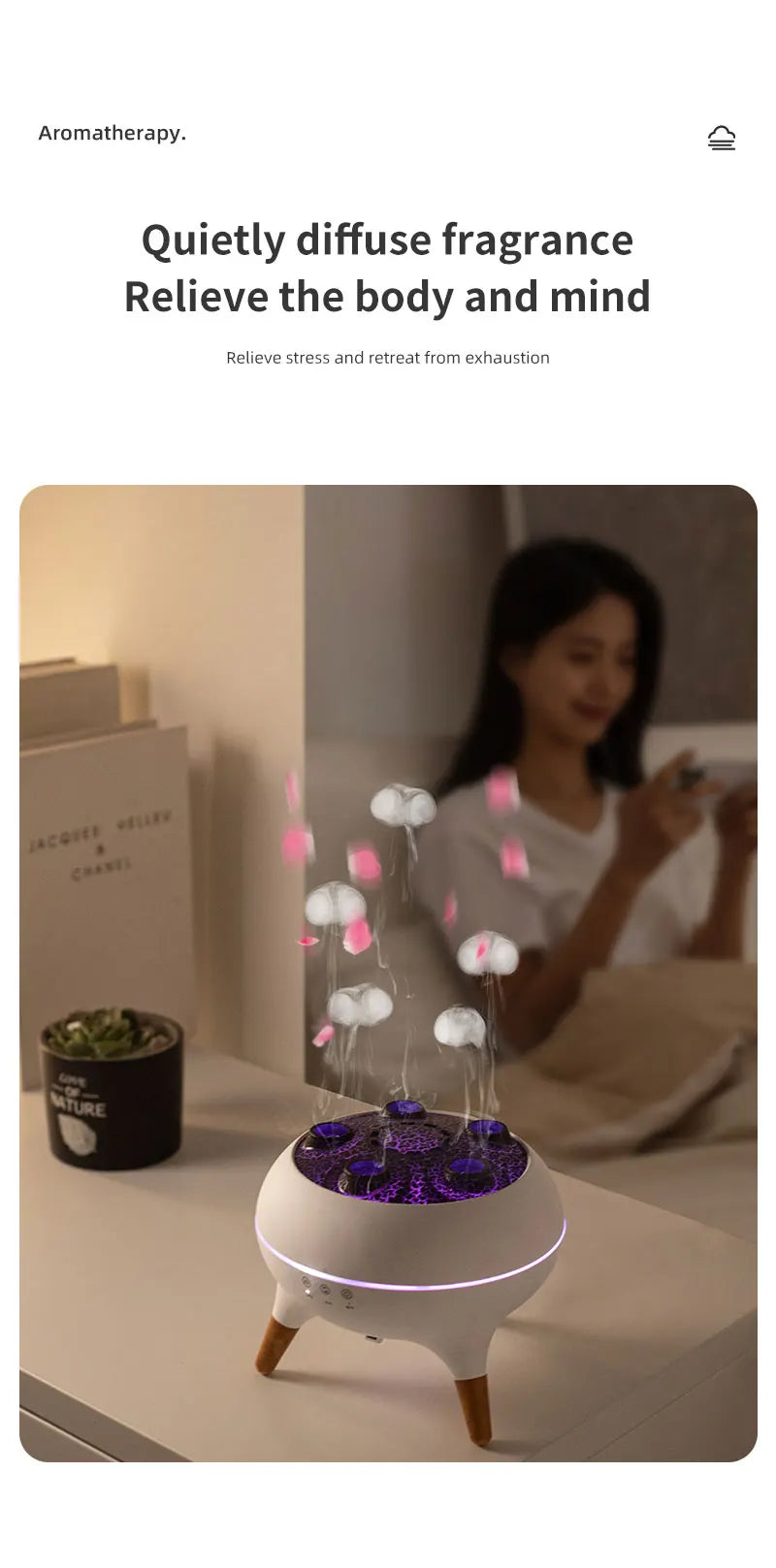 Jellyfish Air Humidifier With Colorful Gradient Lights Essential Oil Diffuser Ultrasonic Mist Maker Fogger Aroma Diffuser