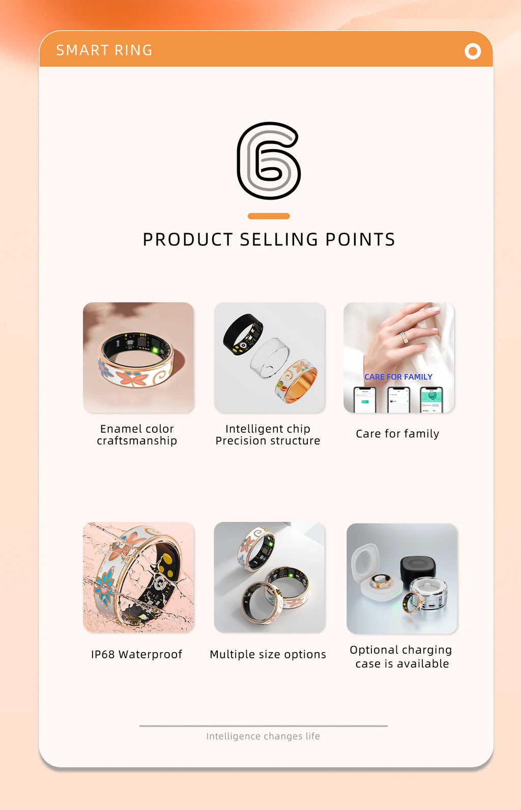 Smart Rings Color Enamels Fashion Women Smart Ring Female Stainless Steel Intelligent Finger Ring Lady IP68 Fitness Tracker Ring