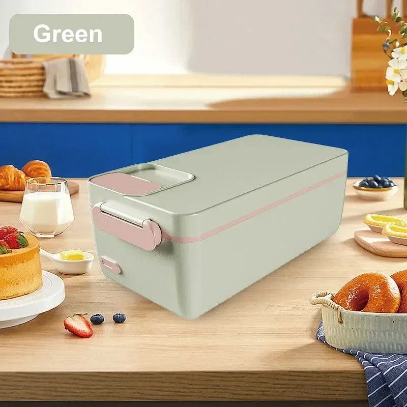 1L USB Electric Lunch Box Portable Heated Food Warmer Rechargeable Insulated Container for Office Camping Travel Commuting