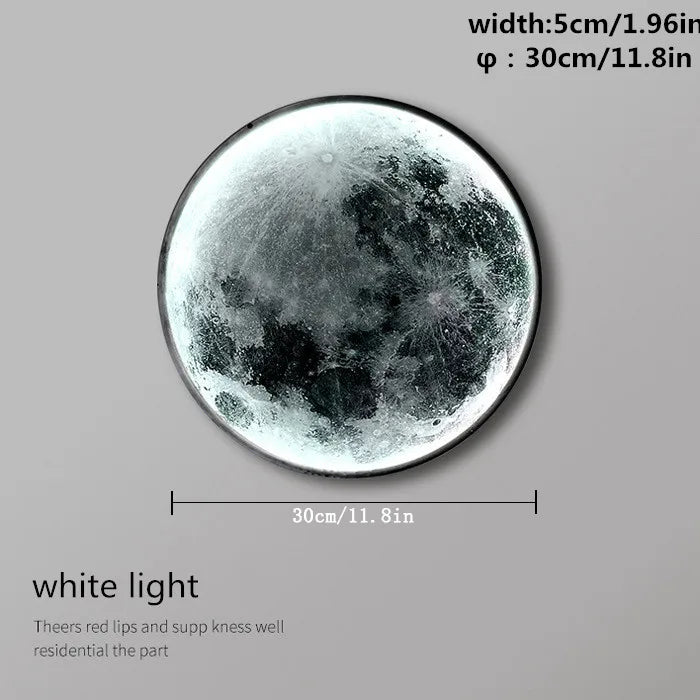 Moon Wall Light 3D Mural Earth Wall Light Hallway Gallery Mural Art Background Decoration Kid Bedroom Bedside Led Light