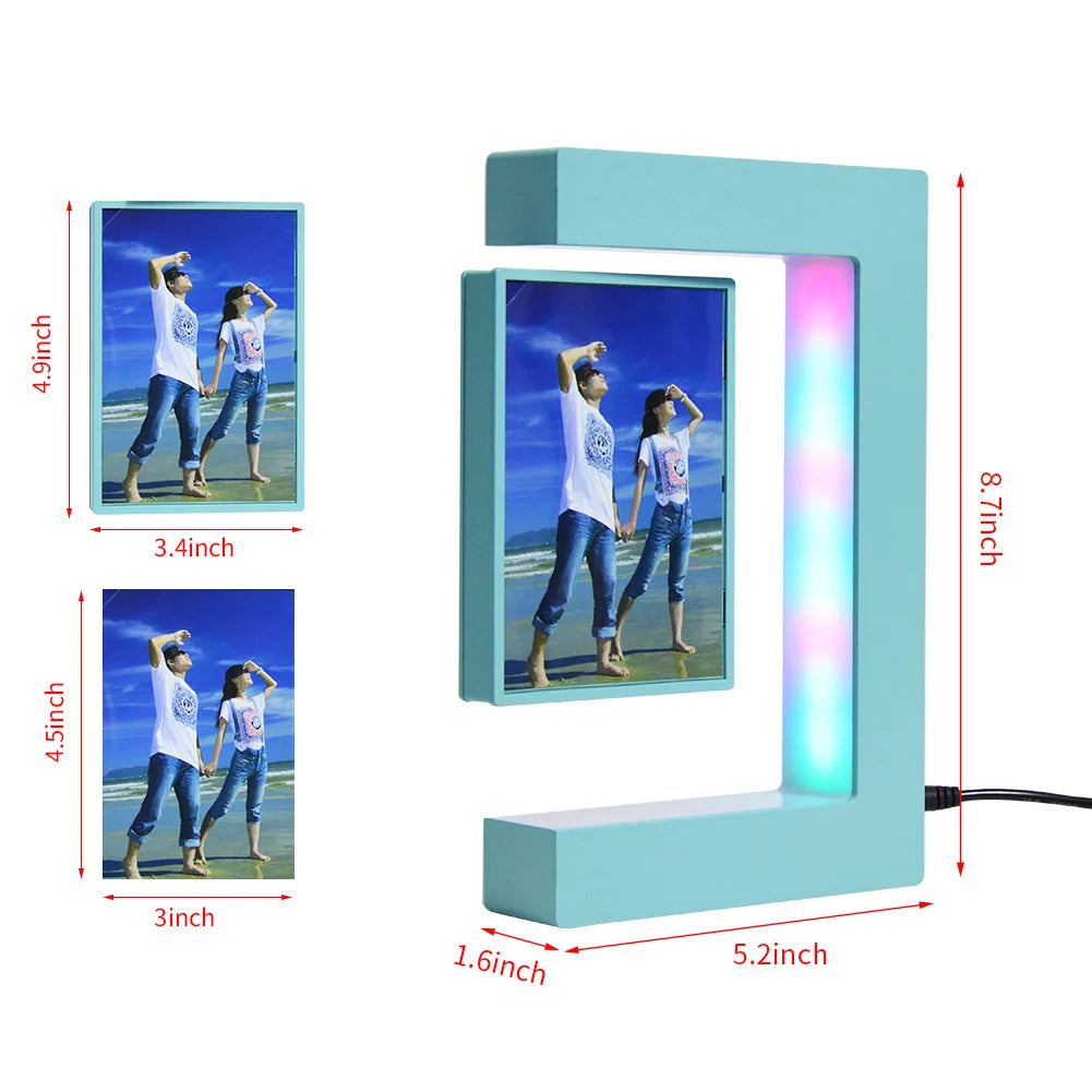 Magnetic Levitating Picture Photo Frame Creative Night Light With Led Lights Display Birthday Christmas Gift