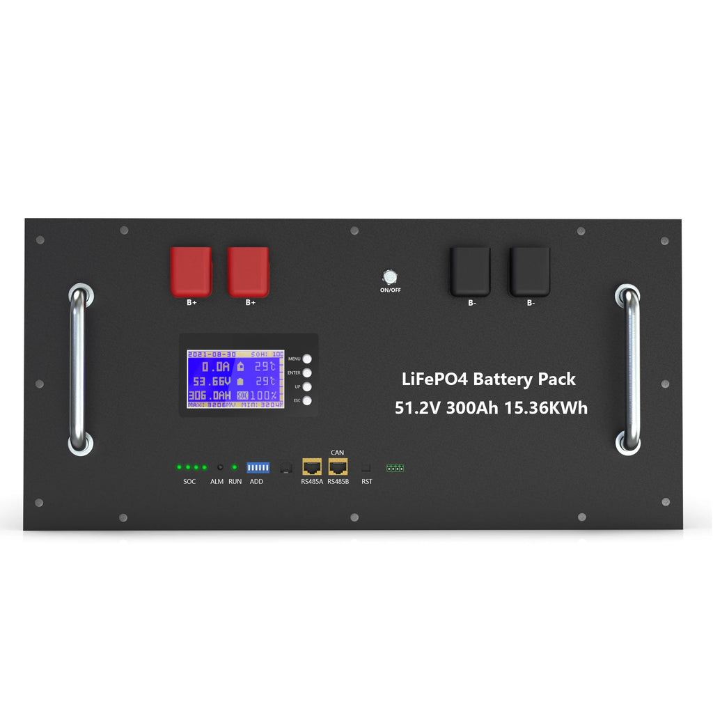 LiFePO4 48V 300AH 15KWH Battery 51.2V 100AH 200AH Lithium Solar Battery 6000+ Cycles With 16S 200A BMS For Inverter  EU Stock