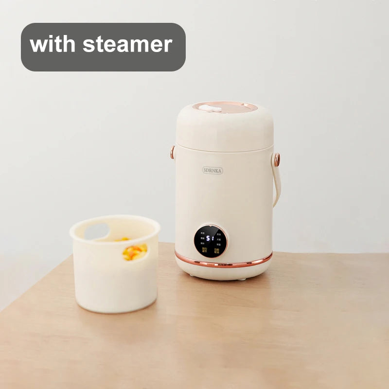 1L Rice Cooker Mini Portable Electric Cooker Ceramic Glazed Liner Multifunctional Electric Hot Pot 220V Home Kitchen Appliances