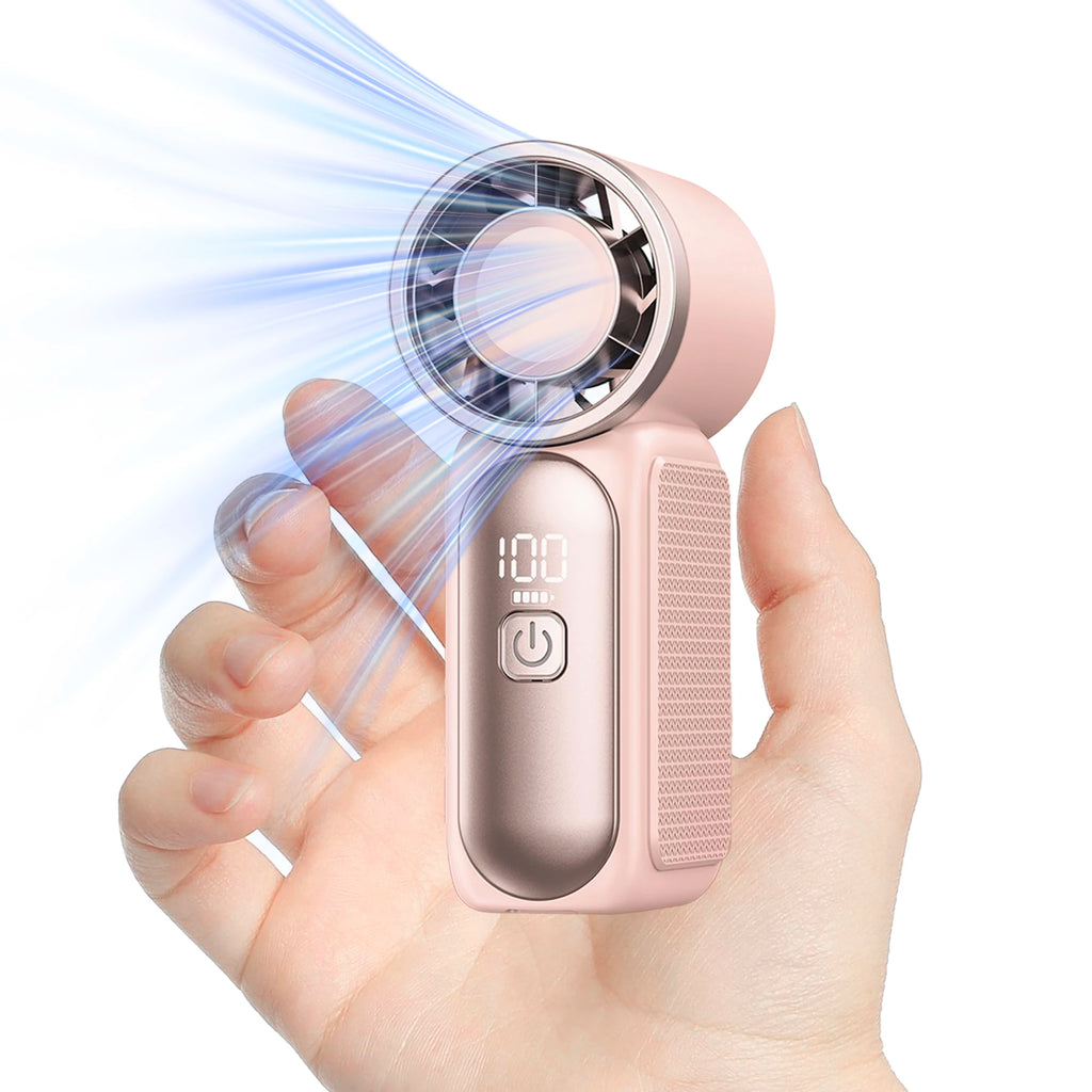 Portable Mini Handheld Fan 3000mAh High Speed Turbo LED Display 100 Adjustable Settings USB Rechargeable Desk Fan Travel