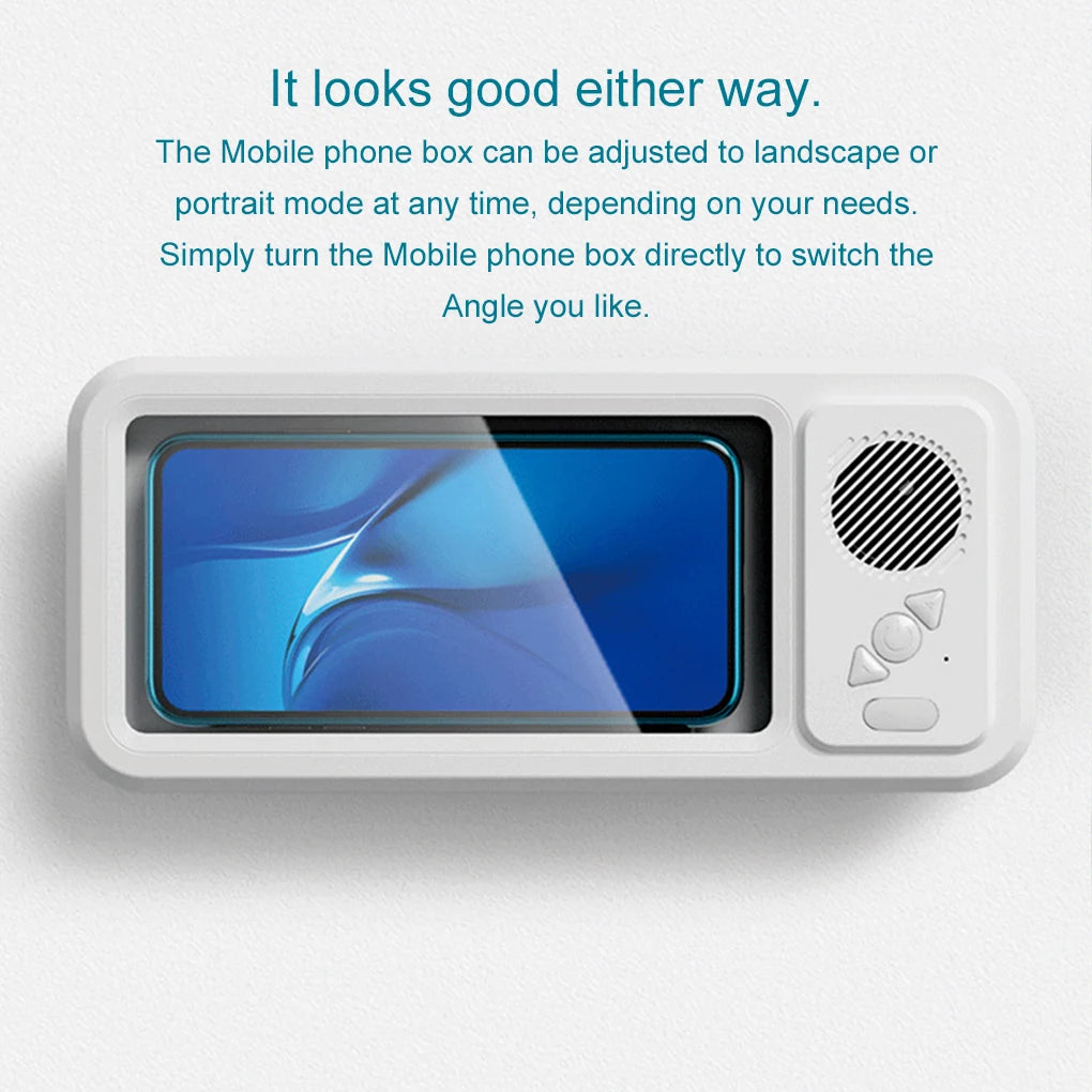 Bathroom Waterproof Mobile Phone Box Bluetooth Speaker Audio Bath TV Stand Mobile Phone Holder 360° Rotation Touch Screen