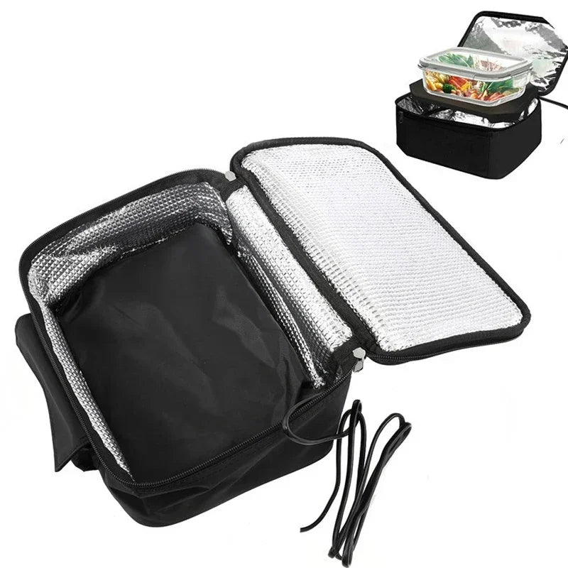 Portable Car Food Warmer Bag 12V Personal Car Electric Lunch Warmer Food Cooking Reheating Lunch Bag for Car Truck Work Travel