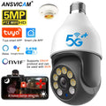5MP 5G Bulb Camera E27 WiFi TUYA Smart Life PTZ IP CCTV Outdoor Night Vision 3MP Security Video Bulb Surveillance Camera TUYA