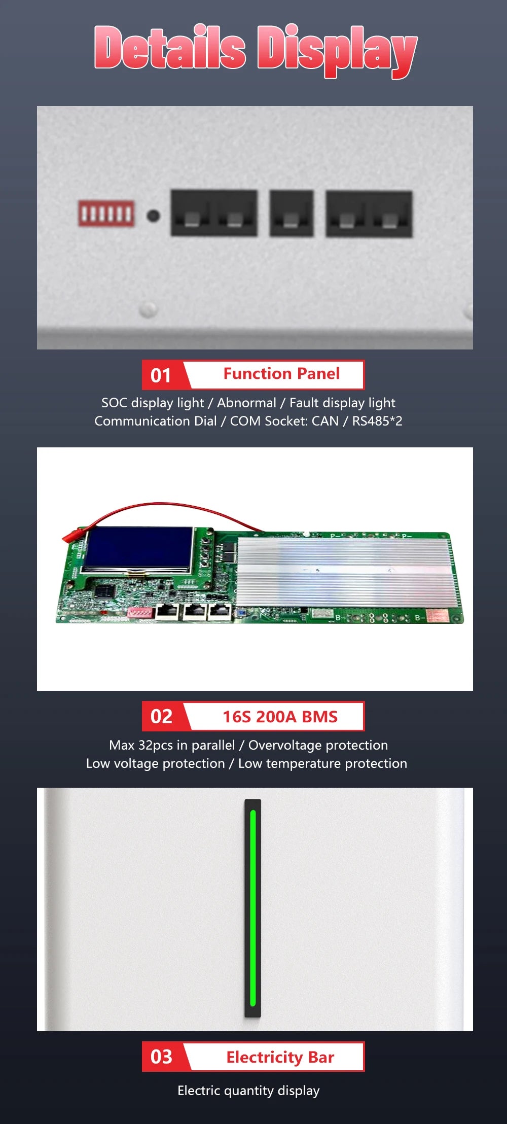 LiFePO4 Battery 48V 300Ah 15KW 51.2V 100Ah 600Ah Grade A Cells 10000+Cycles Bluetooth BMS CAN RS485 Built-in Equalizer EU No Tax