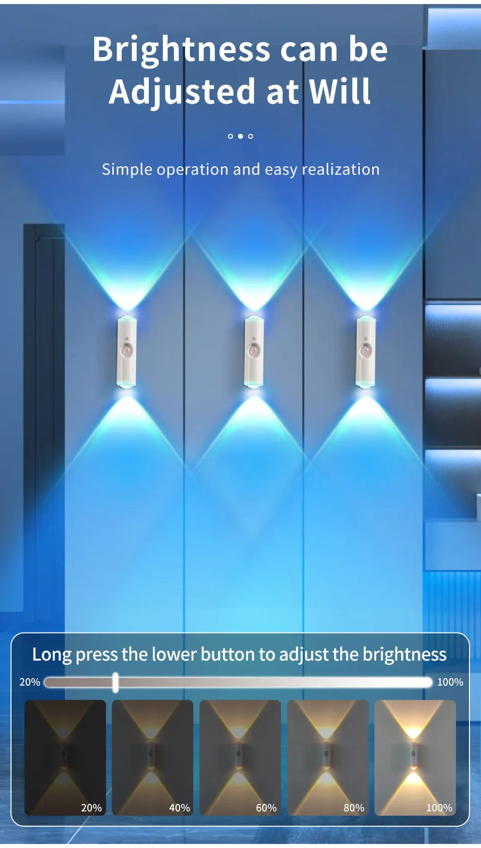 LED Motion Sensor Night Light RGB Colors Changing Wireless Wall Lamp Rechargeable Magnetic Sunset Lamp for Bedroom Living Room
