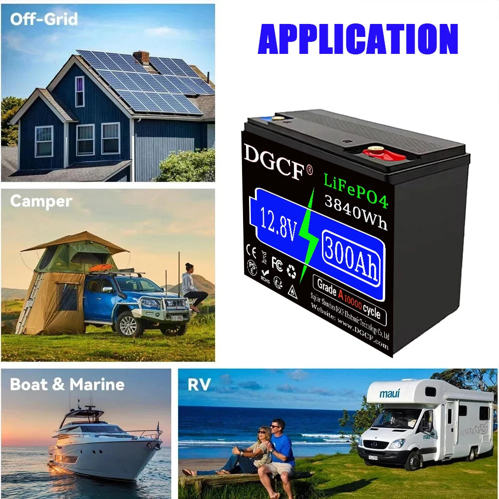 12V LiFePO4 Lithium Battery 12000Wh 500Ah, Built-in 200A BMS, Rechargeable Battery, for RV/Camper, Solar, Marine, Overland/V