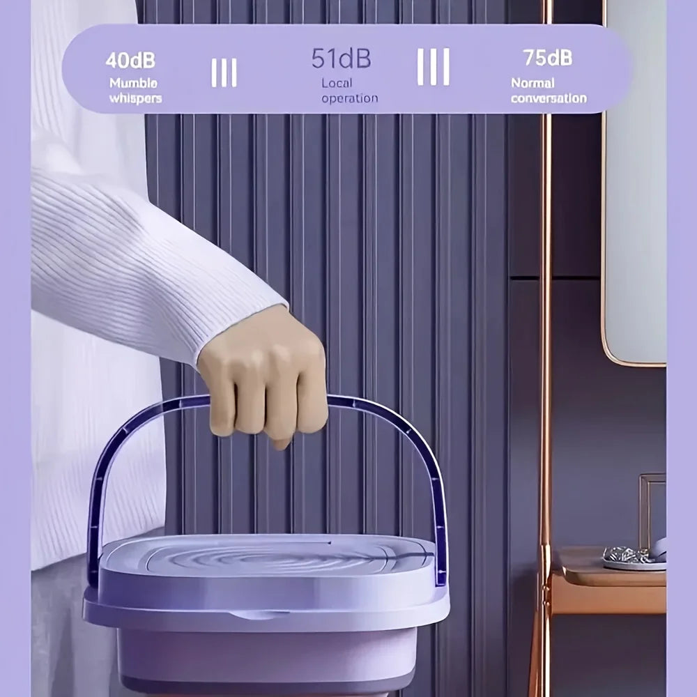 Portable Washing Machine with 3 Intelligent Cleaning Modes, 8L Mini Washer with Foldable Design, Mini Folding Washing for Travel