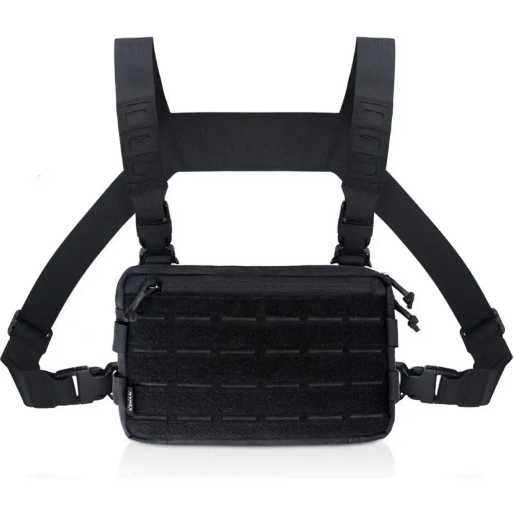 New 1000D Nylon Men Chest Bag Reflective Strips EDC Hip-hop Streetwear Backpack Multiple Pockets Nylon Chest Rig Bag Hiking