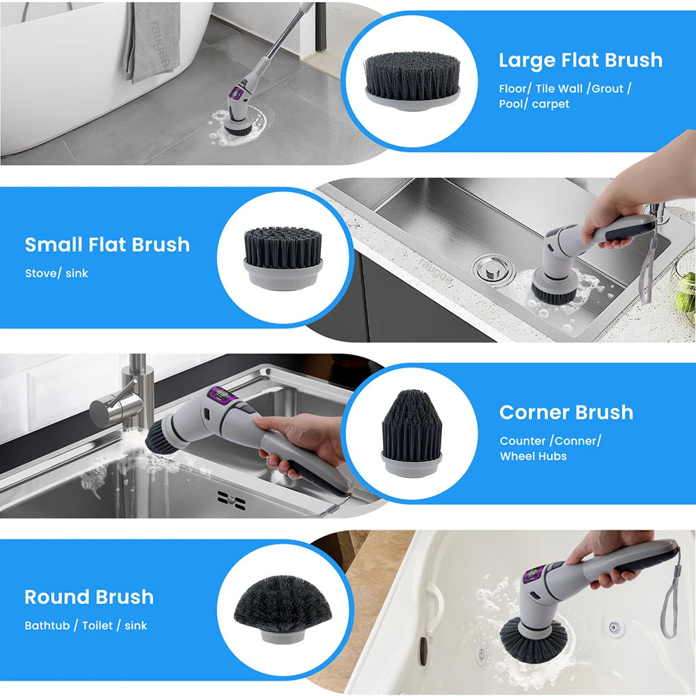 Electric Cleaning Brush Multifunctional Household Cleaning Brush Handheld Shower Scrubber Bathroom Kitchen Spin Scrubber