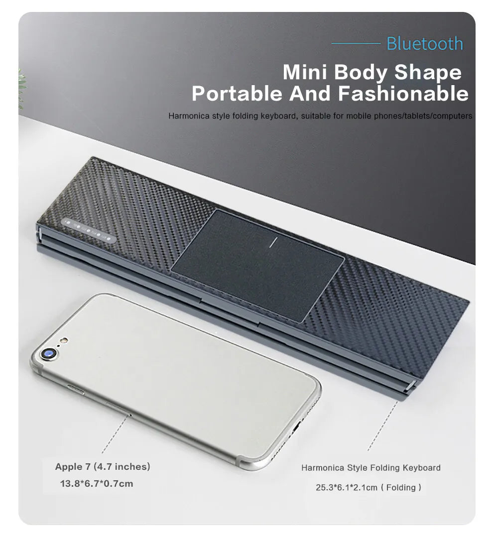 Jomaa Foldable Bluetooth Keyboard Portable Folding Wireless Keyboard with Portable Pocket Size