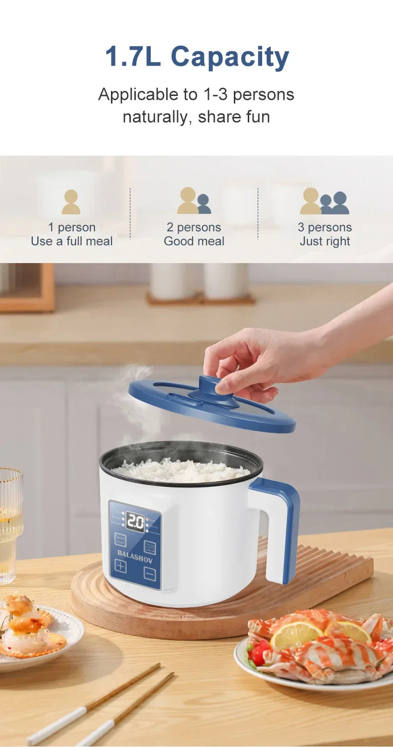 Mini Electric Rice Cooker Double Layer Multi Cooker Non-Stick Smart MultiCooker Electric Cooker Steamed Rice Pot for Home