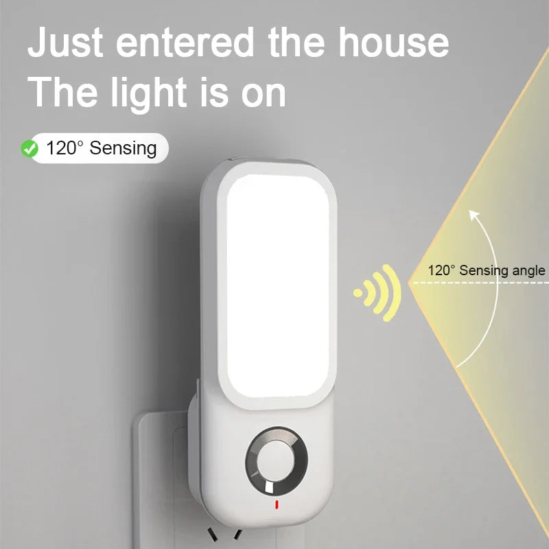 LED Motion Sensor Night Light Wireless Charging Flashlight for Bedroom Corridor Porch Bathroom Hallway Dusk to Dawn Wall Mount
