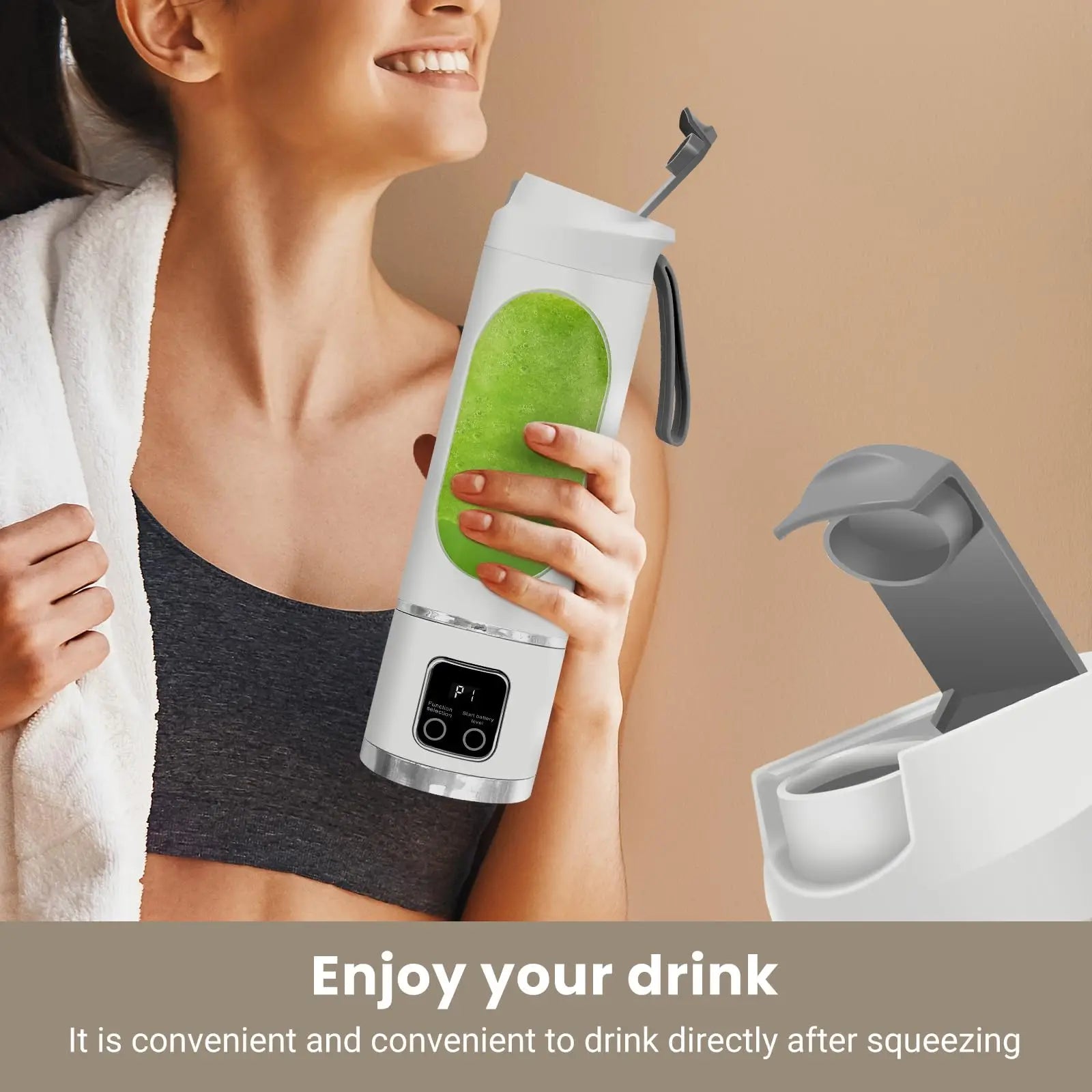 Portable USB-Rechargeable  Blender & Juicer，500ML Portable juicer Shakes and Smoothies Blender，Small Blenders，Mixing，Compact