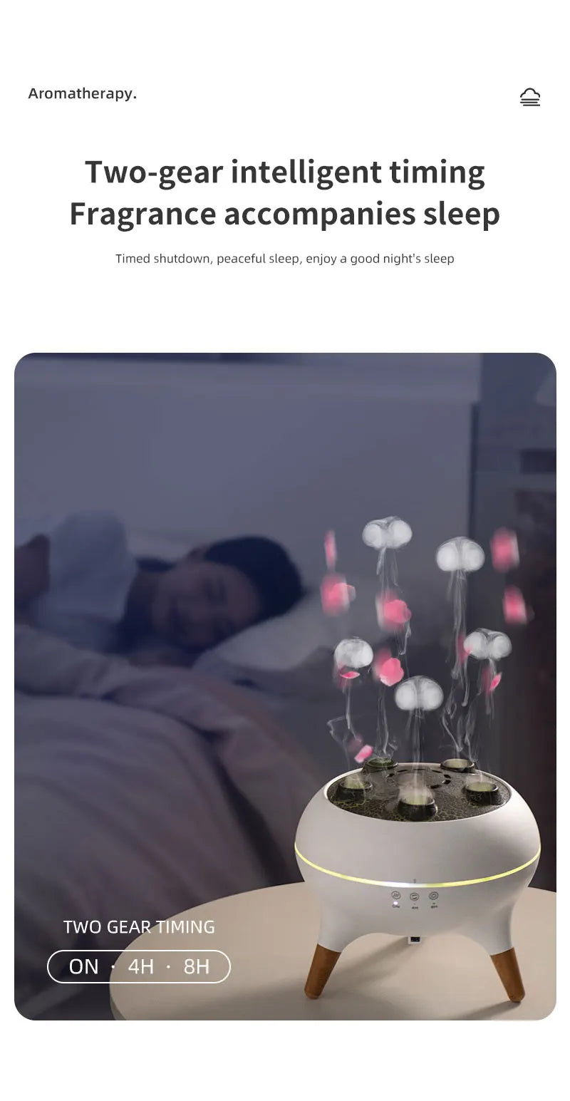Jellyfish Air Humidifier With Colorful Gradient Lights Essential Oil Diffuser Ultrasonic Mist Maker Fogger Aroma Diffuser