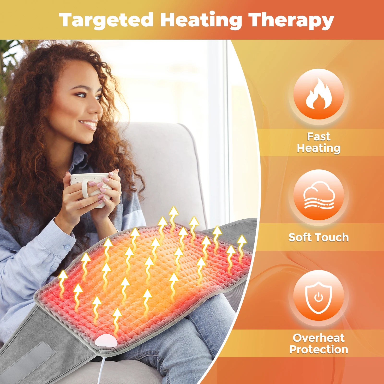 Electric Heating Waist Belt Portable Thermal Pad Office Home Adjustable Temperature Lumbar Belt Warming Abdomen Back Hand Warmer