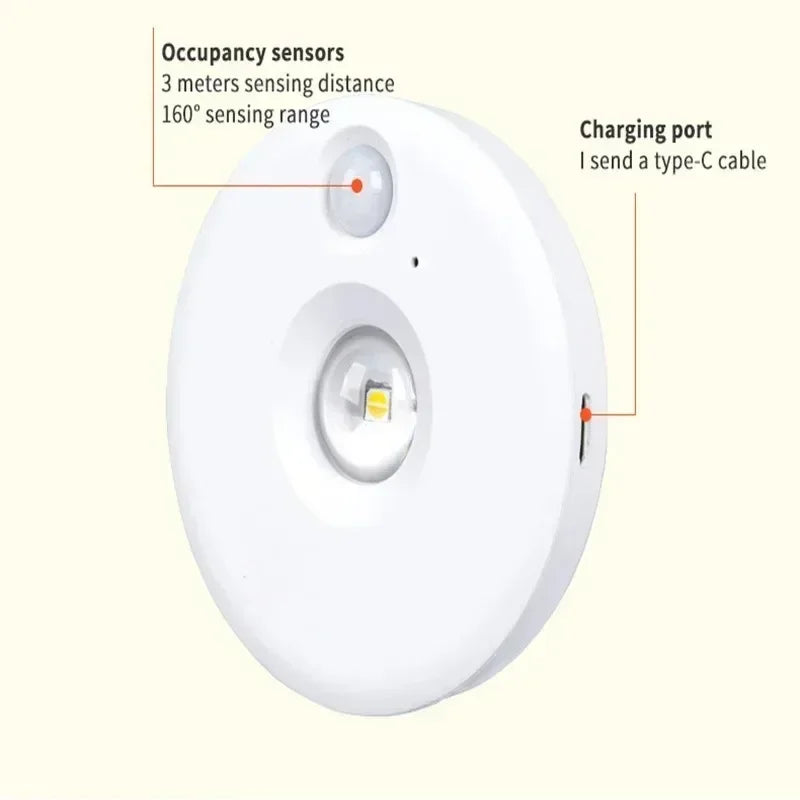 LED Motion Sensor Night Light Wireless Under Cabint Lights Dimmable USB Rechargeable Lighting Kitchen Aisle Closet Home Decor