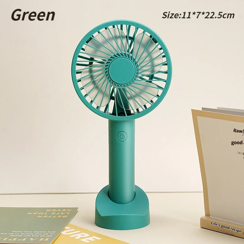 Multi-Purpose USB Desk Fan - 3-in-1 Portable Rechargeable Handheld Fan for Office, Home, Dorm Rooms & Outdoor Activities