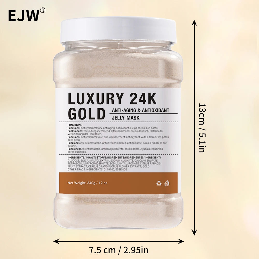 Jelly Mask Powder 24K Gold Anti Aging Jelly Face Mask, Peel Off Hydro Face Mask Powder for Fight Fine Lines, Dullness