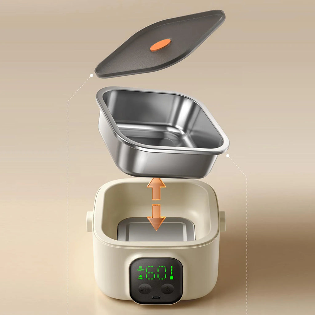 Electric Lunch Box Food Warmer Portable Insulation Mode Rechargeable 500ml Intelligent Constant Temperature Bowl for Travel