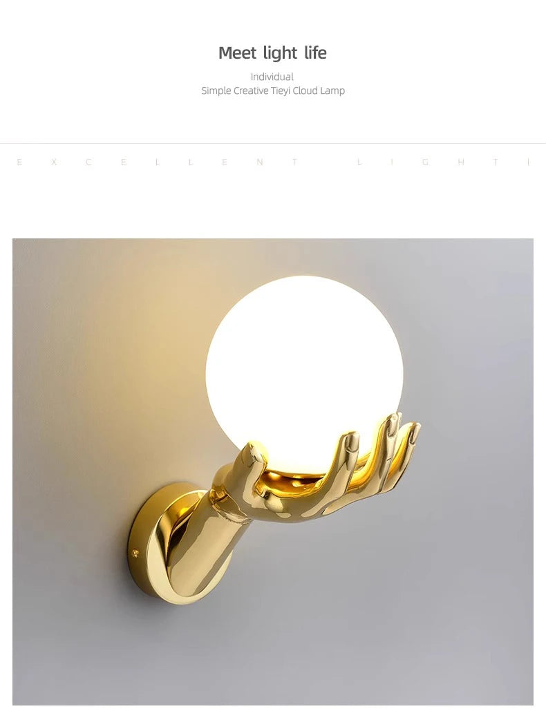 Indoor LED wall lamp creative decoration for living room 110V220V study corridor modern resin glass bedside wall lights